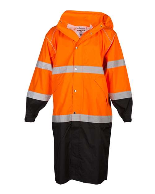 Unisex Premium Brilliant Series® Long Rain Coat - Orange Front