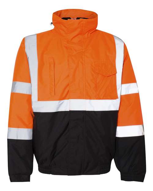 Unisex Economy Bomber Jacket - Orange Front