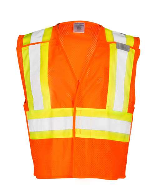 Unisex Contrasting Mesh Breakaway Vest - Orange Front