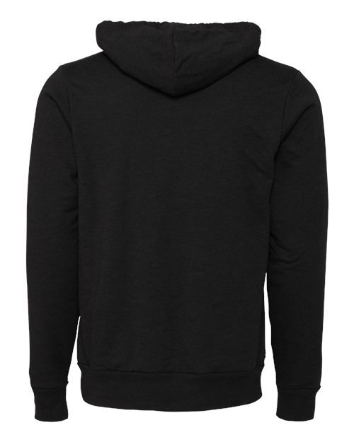 Unisex Sponge Fleece Hoodie Sweatshirt - Black Heather Back