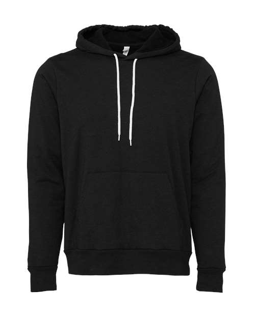 Unisex Sponge Fleece Hoodie Sweatshirt - Black Heather Front