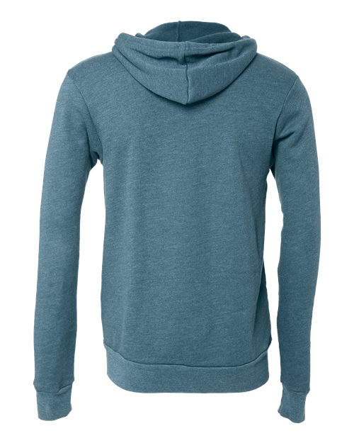Unisex Sponge Fleece Full-Zip Hoodie Sweatshirt - Heather Deep Teal Back
