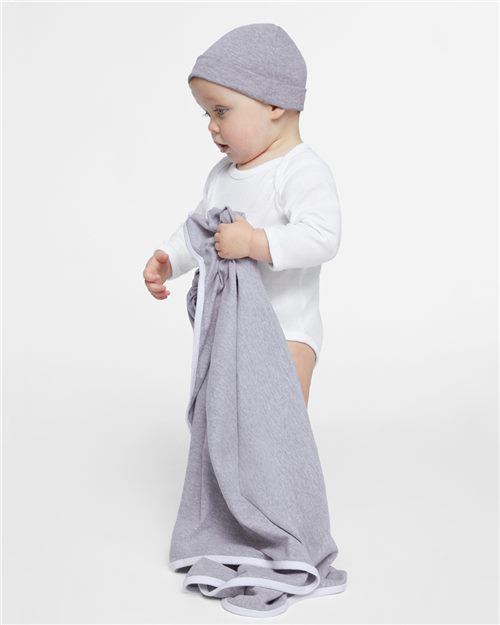 Premium Jersey Infant Blanket - Heather/ White Front