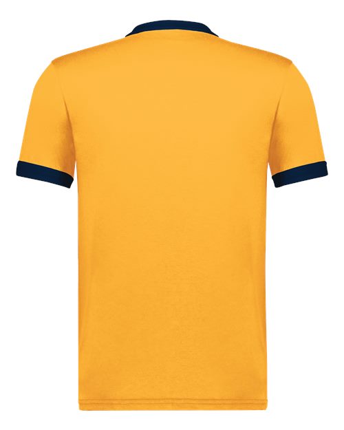 Unisex 50/50 Ringer T-Shirt - Gold/ Navy Back