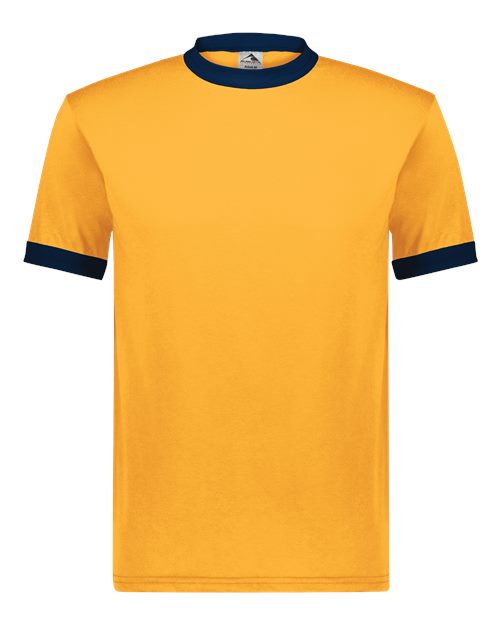 Unisex 50/50 Ringer T-Shirt - Gold/ Navy Front