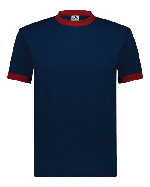 Unisex 50/50 Ringer T-Shirt - Navy/ Red Front