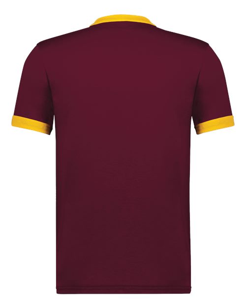 Unisex 50/50 Ringer T-Shirt - Maroon/ Gold Back