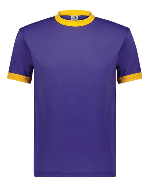 Unisex 50/50 Ringer T-Shirt - Purple/ Gold Front