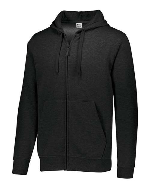Men's 60/40 Fleece Full-Zip Hooded Sweatshirt - Black Front