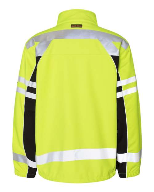 Unisex Premium Black Series® Class 3 Soft Shell Jacket - Lime Back