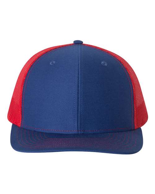 Snapback Trucker Cap - Royal/ Red Front