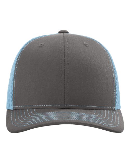 Snapback Trucker Cap - Charcoal/ Columbia Blue Front
