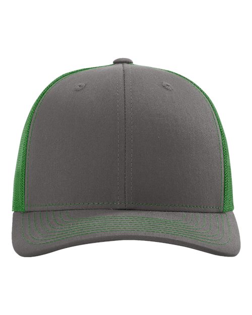 Snapback Trucker Cap - Charcoal/ Kelly Front