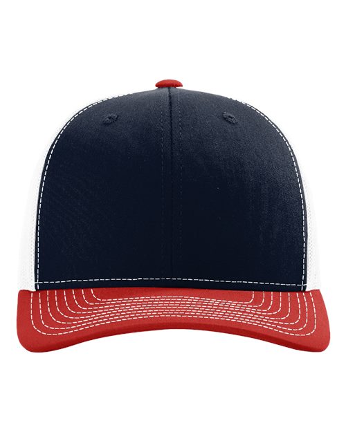 Snapback Trucker Cap - Navy/ White/ Red Front