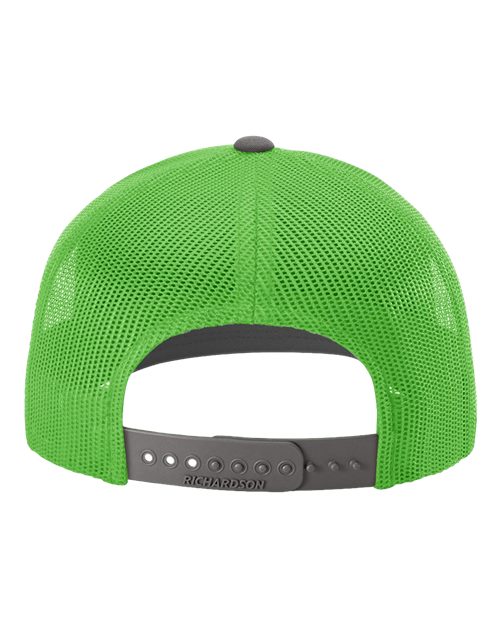 Snapback Trucker Cap - Charcoal/ Neon Green Back