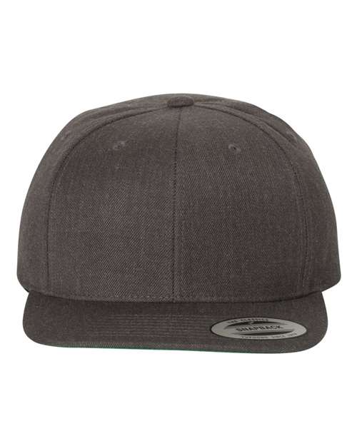 YP Classics Premium Flat Bill Snapback Cap - Dark Heather Front