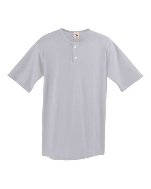 Men's Two-Button Baseball Jersey - Athletic Heather Front