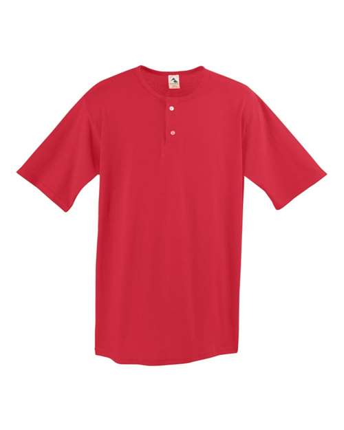 Men's Two-Button Baseball Jersey - Red Front