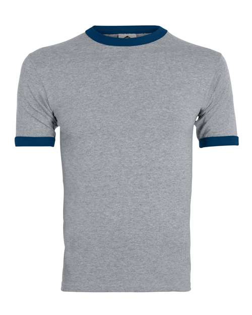 Youth Ringer T-Shirt - Athletic Heather/ Navy Front