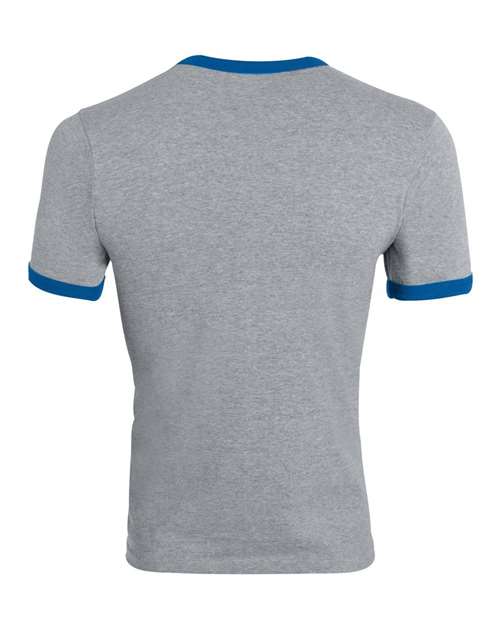 Youth Ringer T-Shirt - Athletic Heather/ Royal Back