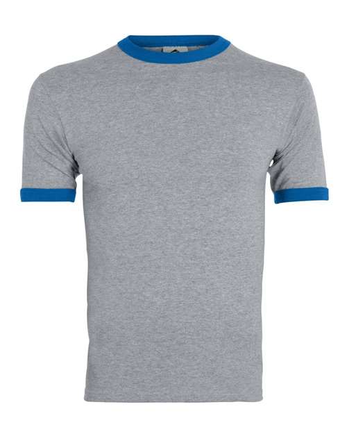 Youth Ringer T-Shirt - Athletic Heather/ Royal Front