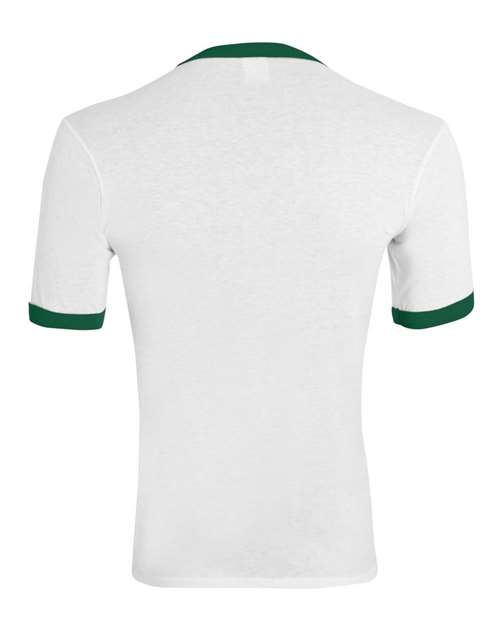 Youth Ringer T-Shirt - White/ Dark Green Back