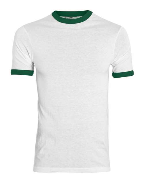 Youth Ringer T-Shirt - White/ Dark Green Front