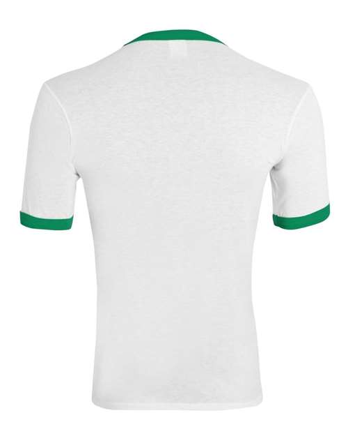 Youth Ringer T-Shirt - White/ Kelly Back