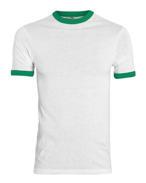 Youth Ringer T-Shirt - White/ Kelly Front