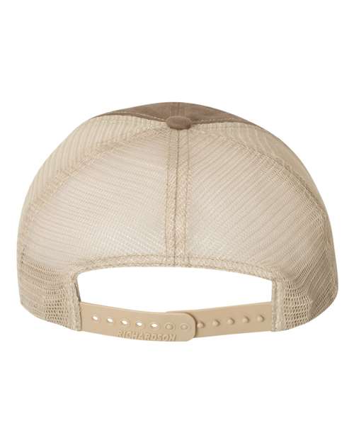 Garment-Washed Trucker Cap - Driftwood/ Khaki Back
