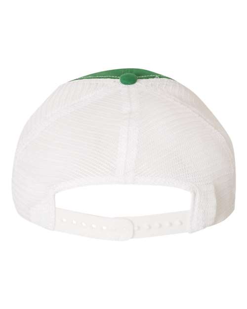 Garment-Washed Trucker Cap - Kelly/ White Back