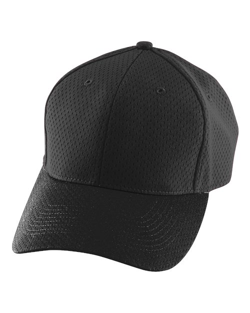 Augusta Sportswear Youth Athletic Mesh Cap - Black Front