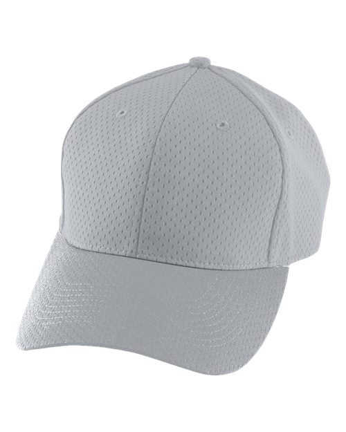 Augusta Sportswear Youth Athletic Mesh Cap - Silver Grey Front