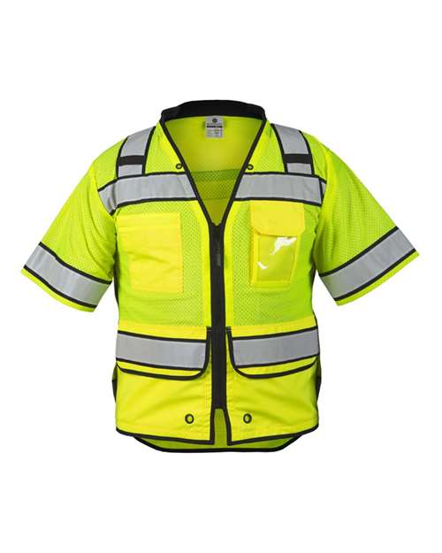 Unisex High Performance Surveyors Vest - Lime Front