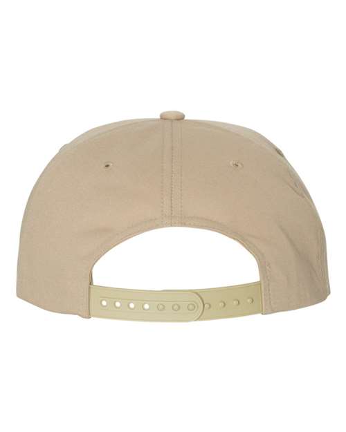Lightly-Structured Five-Panel Snapback Cap - Khaki Back