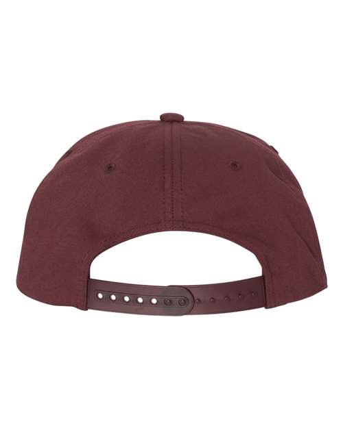 Lightly-Structured Five-Panel Snapback Cap - Maroon Back