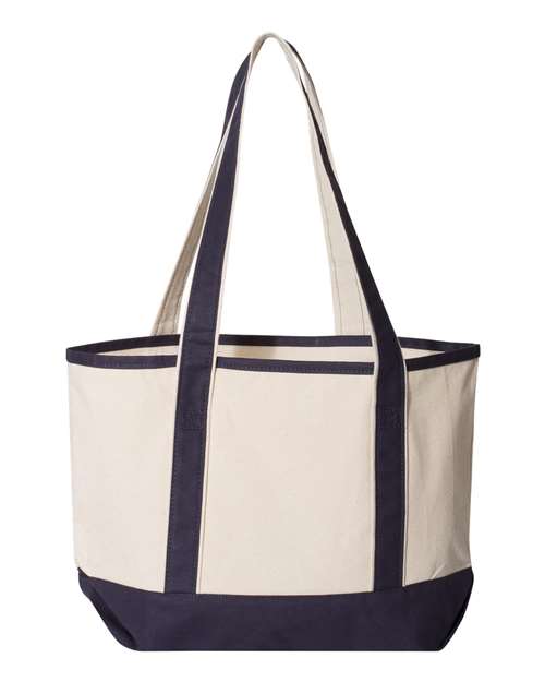 20L Small Deluxe Tote - Natural/ Navy Back