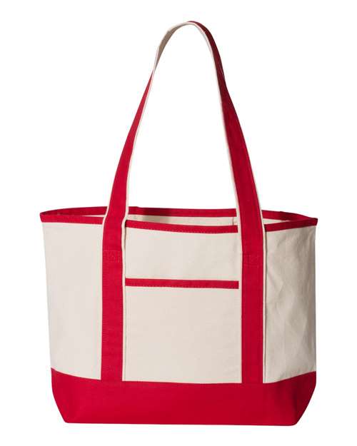 20L Small Deluxe Tote - Natural/ Red Front