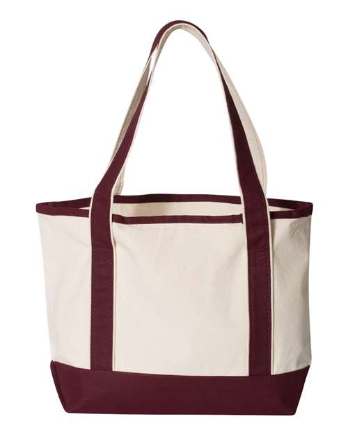 20L Small Deluxe Tote - Natural/ Maroon Back