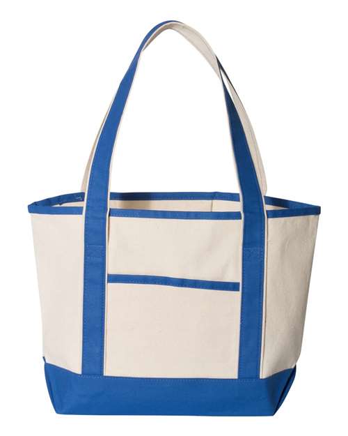 20L Small Deluxe Tote - Natural/ Royal Front