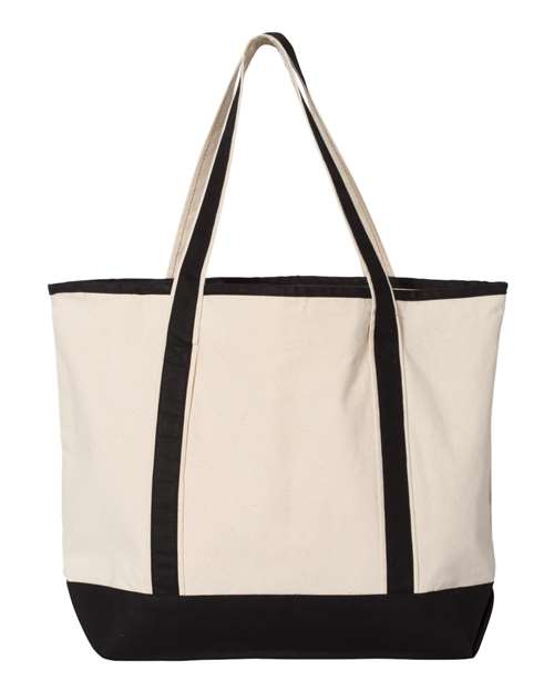 Q-Tees 34.6L Large Canvas Deluxe Tote - Back