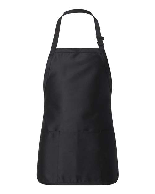 Full-Length Apron with Pouch Pocket - Black Front