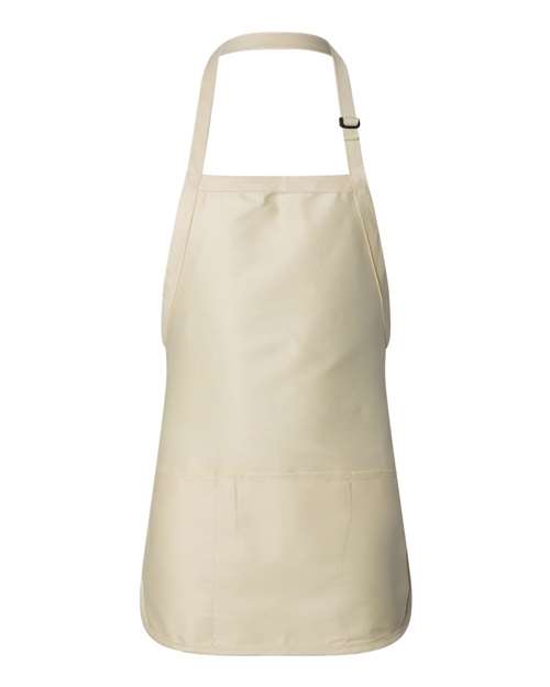 Full-Length Apron with Pouch Pocket - Natural Front