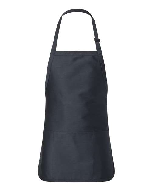 Full-Length Apron with Pouch Pocket - Navy Front