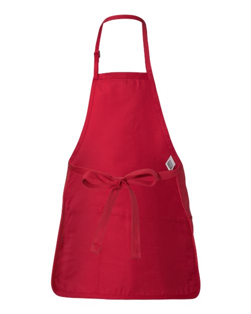 Full-Length Apron with Pouch Pocket - Red Back