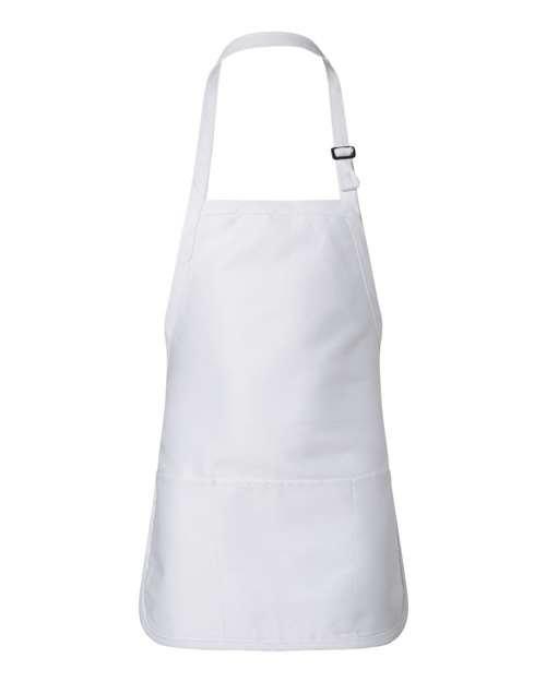 Full-Length Apron with Pouch Pocket - White Front