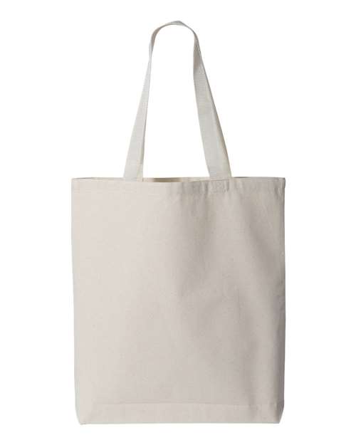 11L Canvas Tote with Contrast-Color Handles - Natural/ Natural Back
