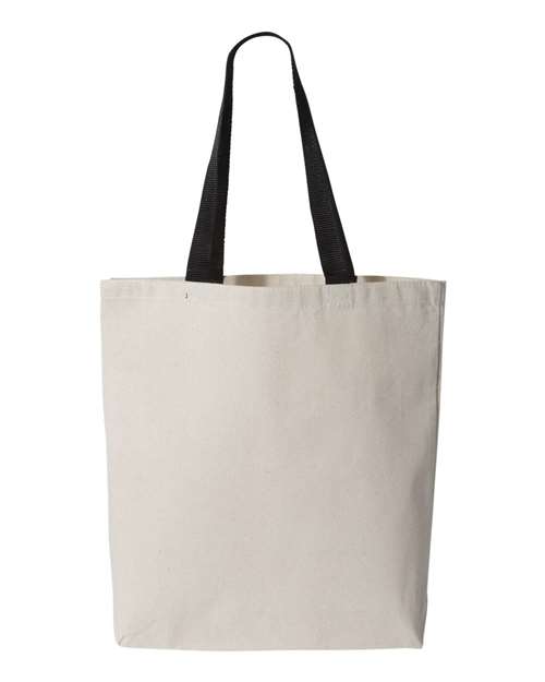 11L Canvas Tote with Contrast-Color Handles - Natural/ Black Front