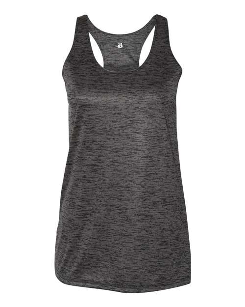 Women's Tonal Blend Racerback Tank Top - Black Tonal Blend Front