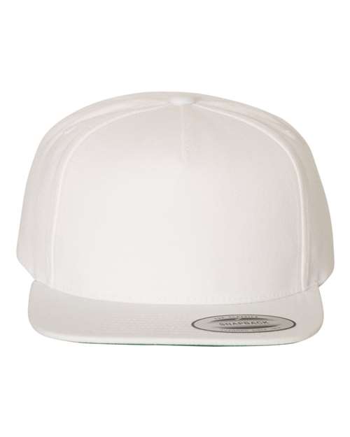YP Classics Premium Five-Panel Snapback Cap - White Front